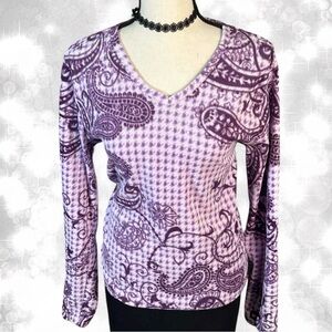 Cozy Fairycore Abstract Fleece Purple Sweater